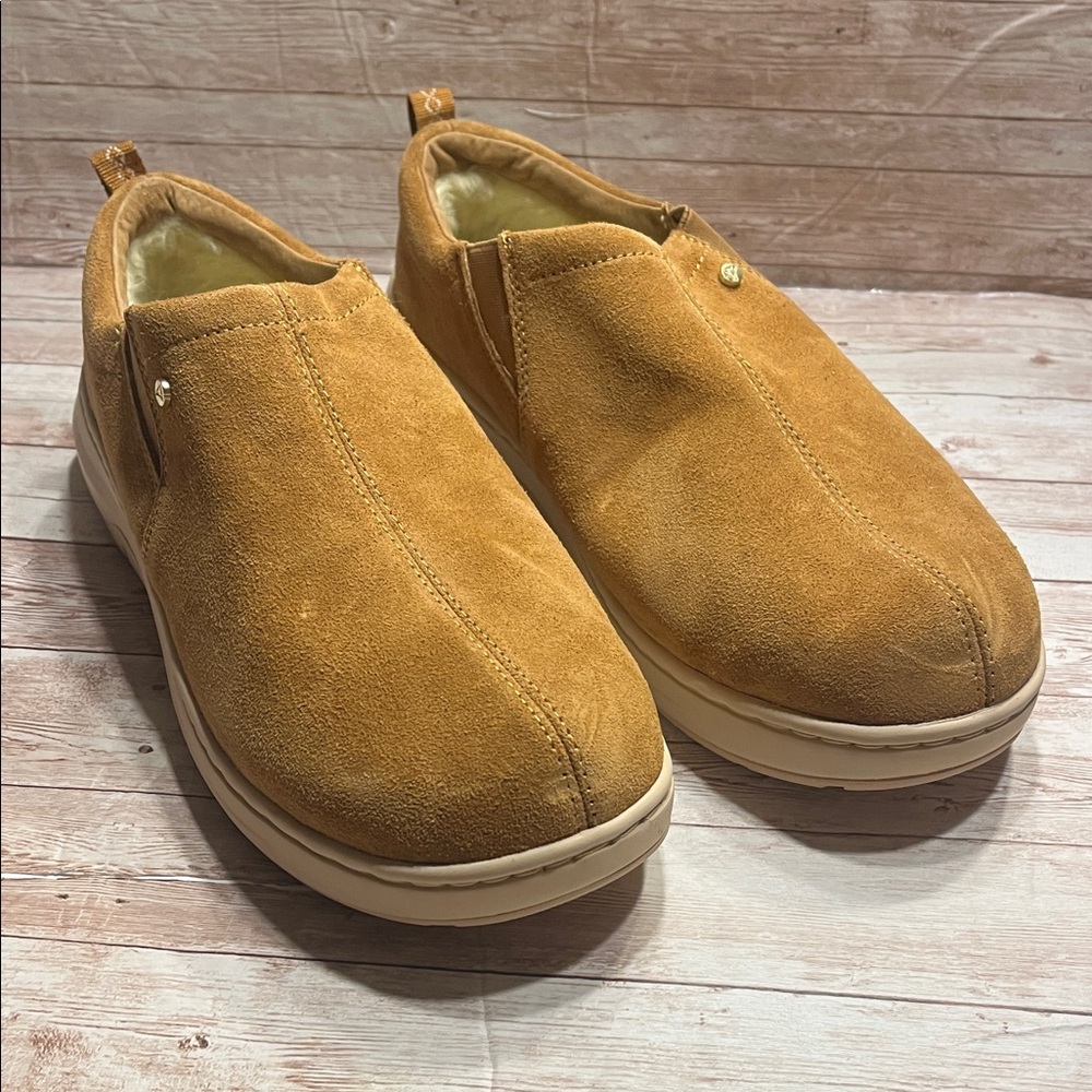 NWOB Anodyne Classic Tan Suede Men's Slip-On Loafers